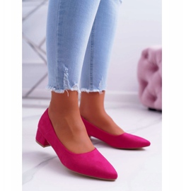 PS1 Pompă clasică pentru femei din piele de căprioară Fuchsia Rheya roz 2