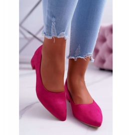 PS1 Pompă clasică pentru femei din piele de căprioară Fuchsia Rheya roz 3