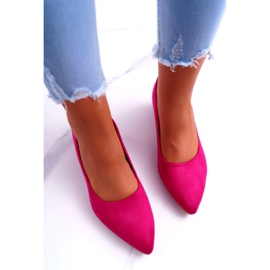 PS1 Pompă clasică pentru femei din piele de căprioară Fuchsia Rheya roz 4