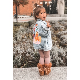 FR1 Cizme calde pentru copii cu arcuri D.Khaki Cizme de zăpadă funky maro 2