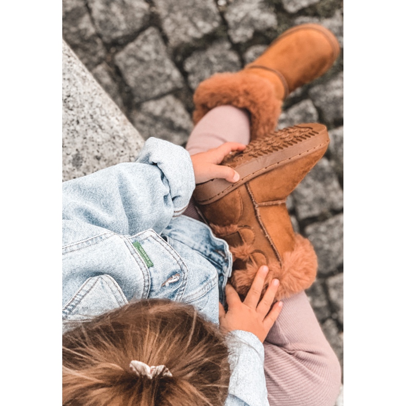 FR1 Cizme calde pentru copii cu arcuri D.Khaki Cizme de zăpadă funky maro 1