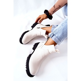 POTOCKI Cizme Corano albe cu tăietură cu fermoar 1