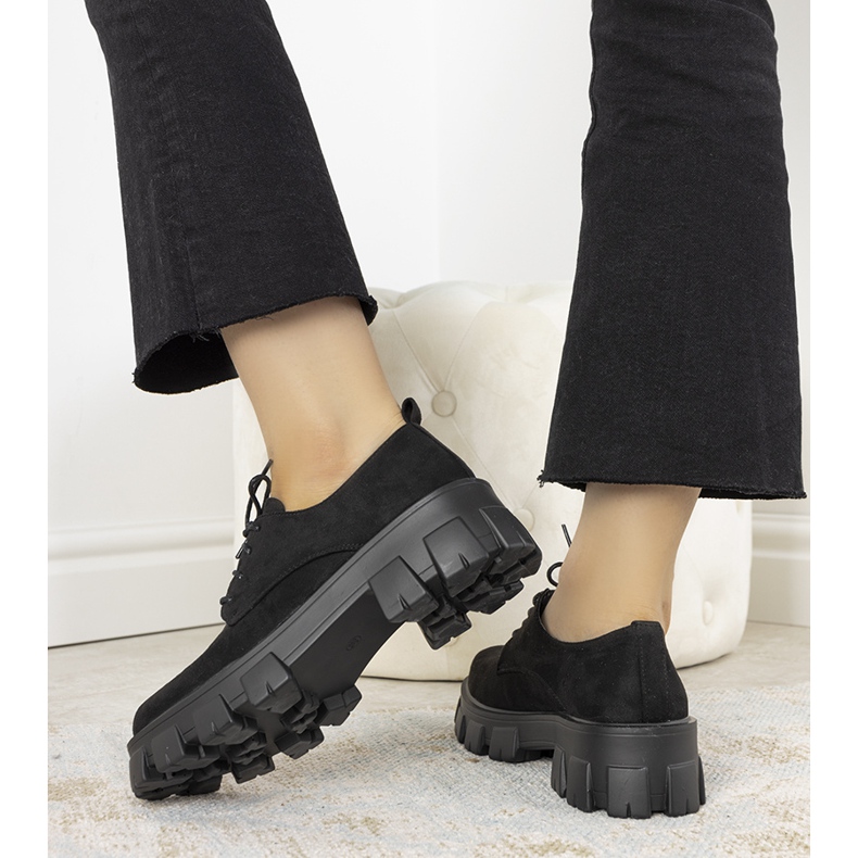 Pantofi negri pe talpa groasă Melisande negru 1