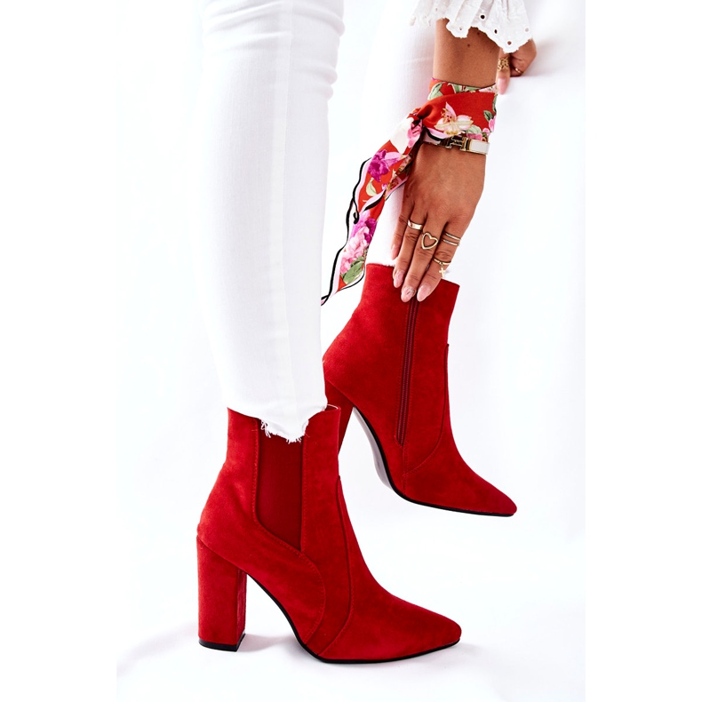 PG1 Cizme de piele de damă pe toc roșu Kastren 3