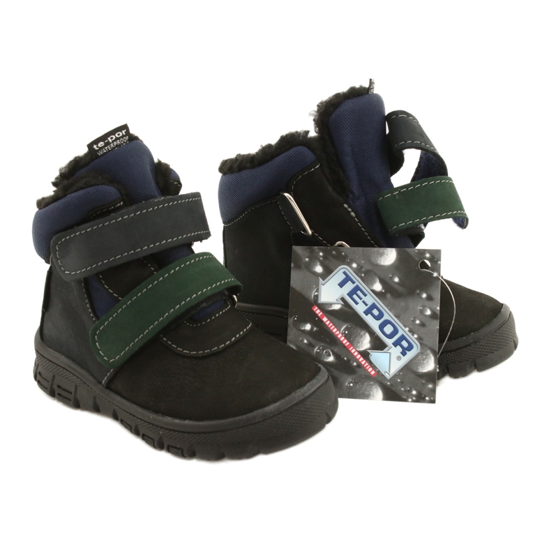 Cizme de băieți cu o membrană impermeabilă Mazurek 1360 negru și albastru bleumarin 7