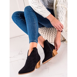 Lucky Shoes Cizme de cowboy din piele de căprioară neagră negru 2