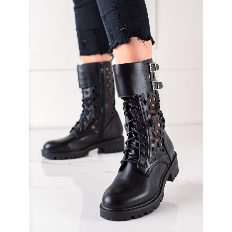 Sweet Shoes Muncitori deschisi la modă negru 1