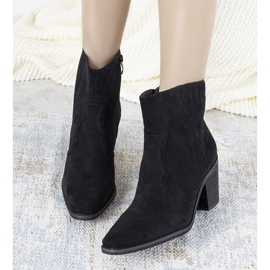 Cizme de cowboy negre cu inserții din piele de șarpe Babette negru 1 Cizme de cowboy negre cu inserții din piele de șarpe Babette negru 1