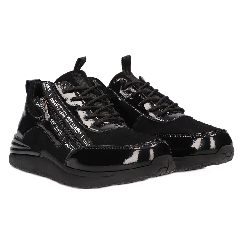Adidași din piele Filippo DP3149 / 21 BK negru 5