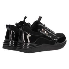 Adidași din piele Filippo DP3149 / 21 BK negru 4