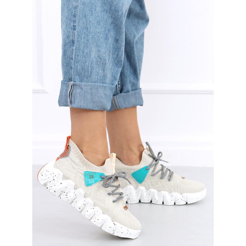 Încălțăminte sport cu talpă înaltă NB387 bej 2