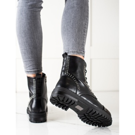 Super Me Cizme clasice Trappers din piele ecologică negru 1