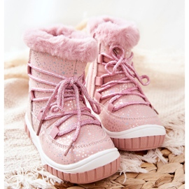 PE1 Cizme de zăpadă calde cu stele roz de blană 2 PE1 Cizme de zăpadă calde cu stele roz de blană 2