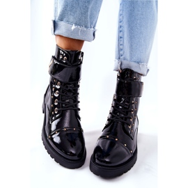 PG1 Cizme Colira negre lăcuite calde negru 1