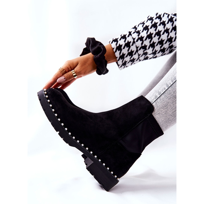 Cizme negre din piele de căprioară Venie negru 2 Cizme negre din piele de căprioară Venie negru 2