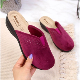 Papuci de casă pe pană Inblu W ARC3 prune roșu multicolor 2