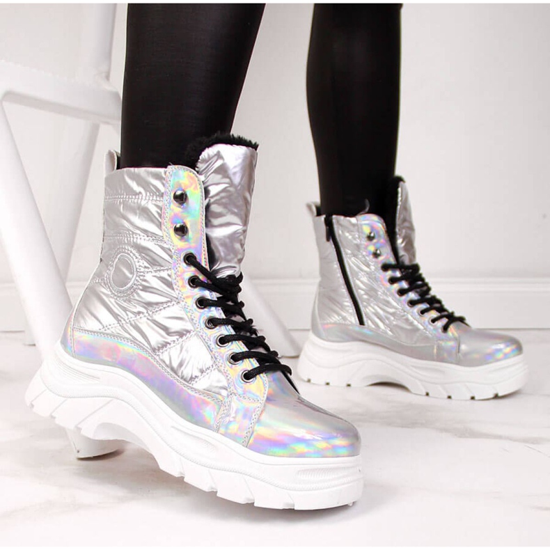 Ghete de zăpadă pe platforma holo Vinceza W JAN47B Silver argint 1