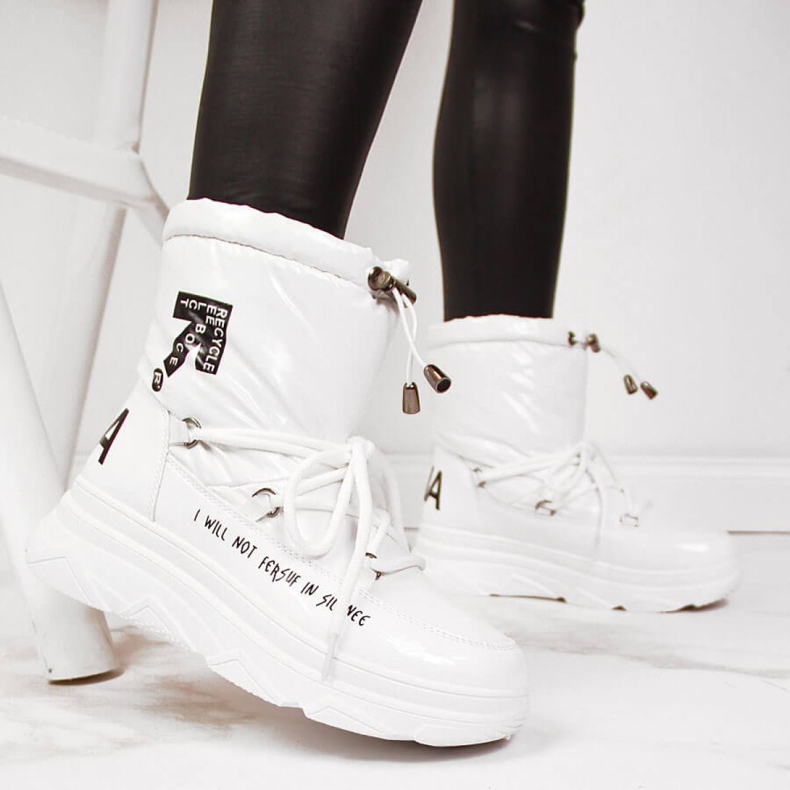 Ghete de zăpadă pe platforma Vinceza W JAN48B albă 1