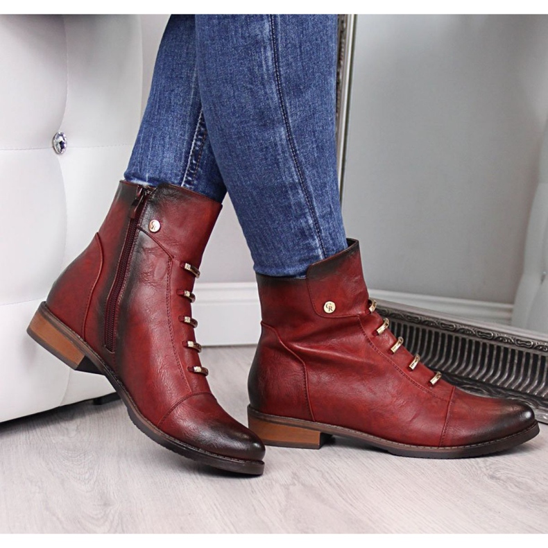 Cizme cu decorațiuni Jezzi W JEZ52C roșu negru 1