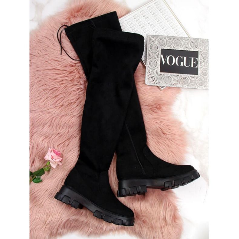 Cizme negre pe platformă Navy Dot W WOL12 negru 1