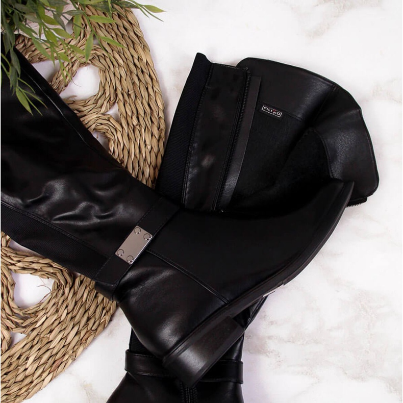 Ghete negre izolate cu elastic Filippo W PAW283 negru 2