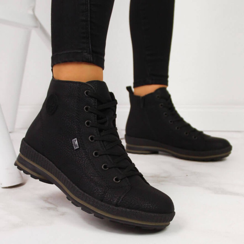 Rieker W Z2400 cizme de drumeție confortabile negre negru 1