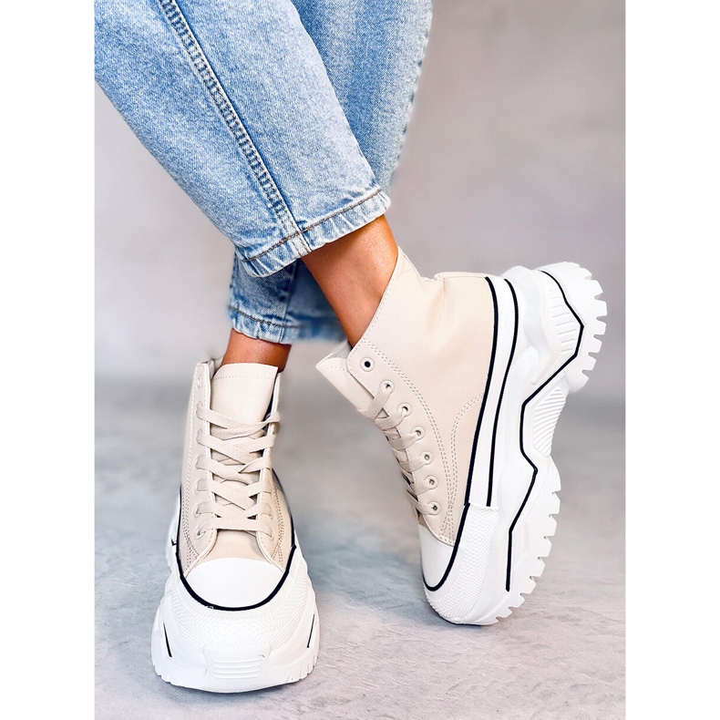 Adidași cu talpă înaltă Corbel Beige bej 1