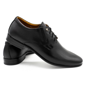 Pantofi de piele masculi negri negru 4