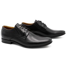 Pantofi de piele masculi negri negru 2