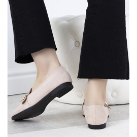 Mocasini bej cu ornament de aur Verreau 2