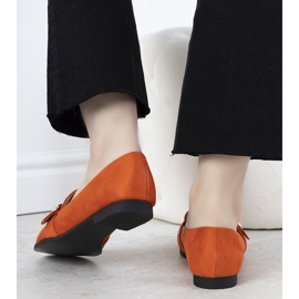 Mocasini portocalii cu decor auriu Verreau portocale 2 Mocasini portocalii cu decor auriu Verreau portocale 2