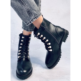 Muncitori cu perle negre strălucitoare negru 1