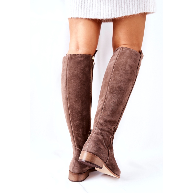 Lewski Shoes 2840. Cizme din piele de piele intoarsa Velur de pământ 2840 bej 4