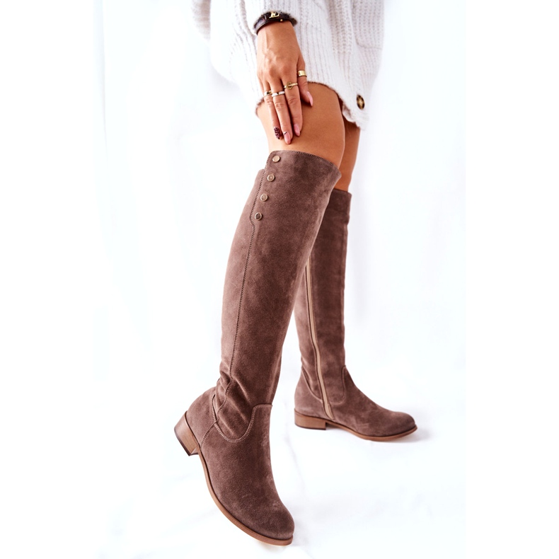 Lewski Shoes 2840. Cizme din piele de piele intoarsa Velur de pământ 2840 bej 5