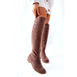 Lewski Shoes 2840. Cizme din piele de piele intoarsa Velur de pământ 2840 bej 6