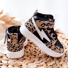 FR1 Pantofi sport inalti pentru copii, negru si bej Bartnie alb maro 1