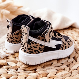 FR1 Pantofi sport inalti pentru copii, negru si bej Bartnie alb maro 2