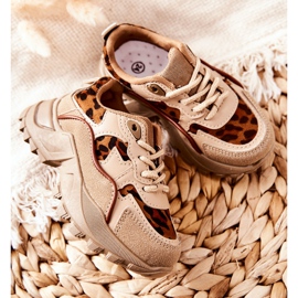 FR1 Încălțăminte sport pentru copii Adidași bej-maro Nila 1