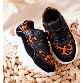 FR1 Încălțăminte sport pentru copii Adidași maro și negru Nila alb 1