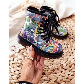 FR1 Cizme calde pentru copii cu fermoar tiptop colorat multicolor 2 FR1 Cizme calde pentru copii cu fermoar tiptop colorat multicolor 2