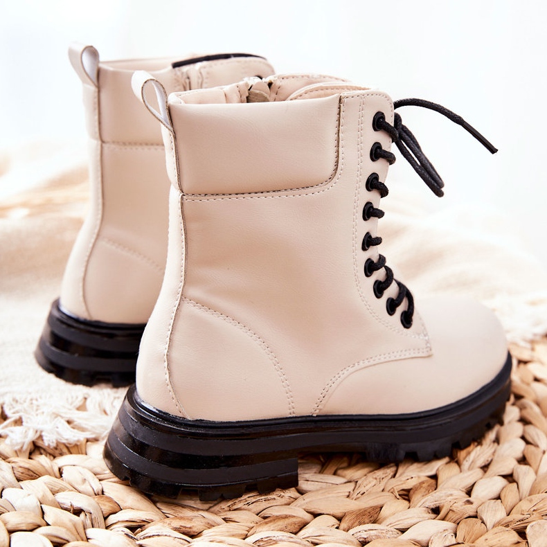 FR1 Cizme clasice pentru copii bej cu fermoar 1 FR1 Cizme clasice pentru copii bej cu fermoar 1