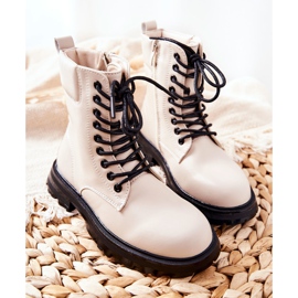 FR1 Cizme clasice pentru copii bej cu fermoar 2 FR1 Cizme clasice pentru copii bej cu fermoar 2