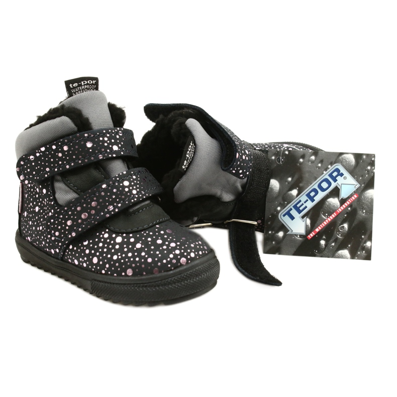 Cizme impermeabile cu trandafir roz TE-POR Mazurek 1360 gri 6 Cizme impermeabile cu trandafir roz TE-POR Mazurek 1360 gri 6