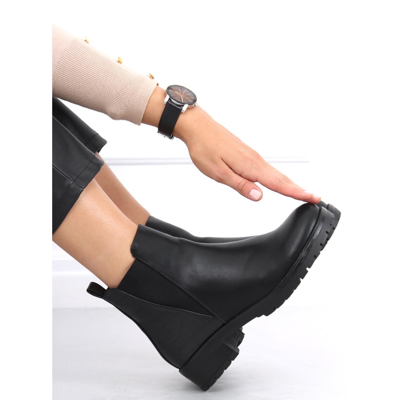 Ghete Chelsea pentru femei Ingrid Black negru 2