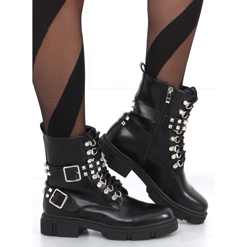 Cizme cu jeturi Lise Black negru 1