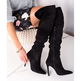 TRENDI Cizme sexy cu toc înalt negru 2