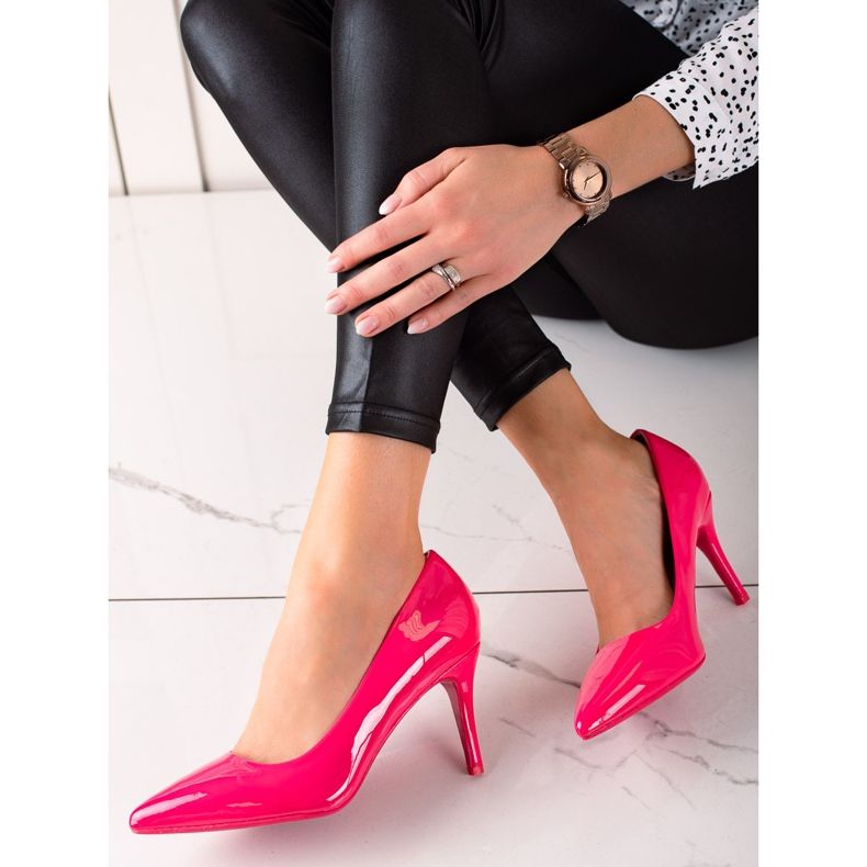 Best Shoes Pompele lăcuite roz 1