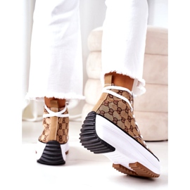 FJ1 Adidași conectați pe platforma Electric Love Brown alb maro 2