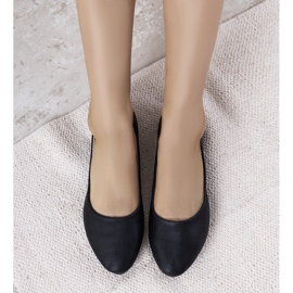 Balerini negri din piele ecologică de la Silma negru 1