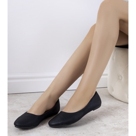 Balerini negri din piele ecologică de la Silma negru 2